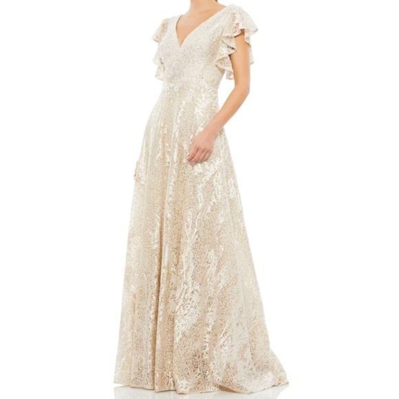 MAC DUGGAL Flutter Sleeve Prom Wedding Formal Flowy Romantic Gown • size 14 - Picture 1 of 4